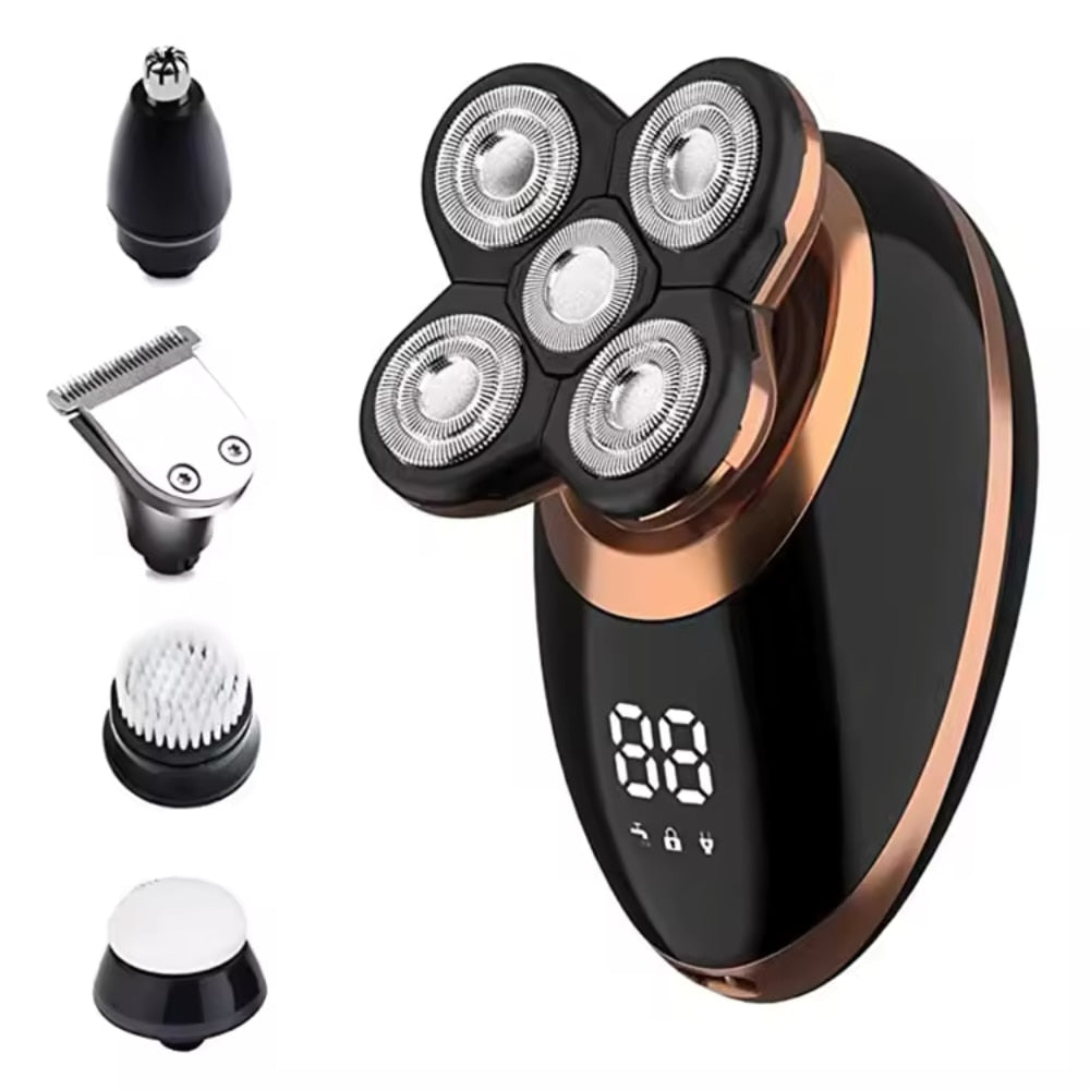 Brezžični vodotesni moški brivnik in prirezovalnik 5-v-1