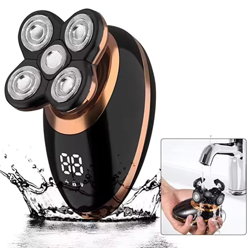 Brezžični vodotesni moški brivnik in prirezovalnik 5-v-1