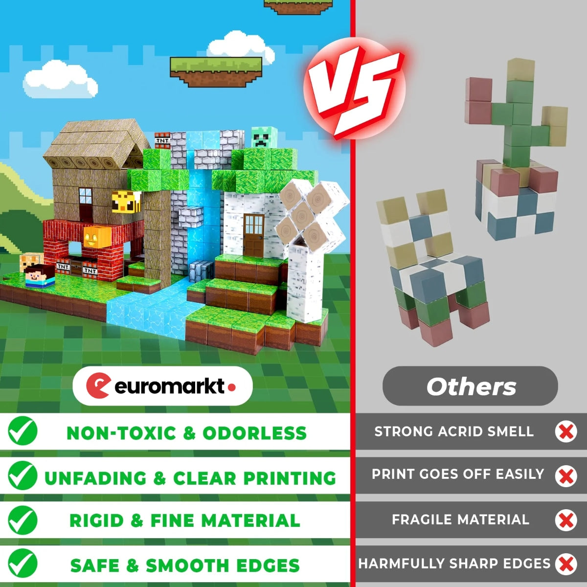 MAGNECRAFT Magnetic Blocks FOREST LIFE – 100 kosov gradbenih magnetnih kock STEM igrača za otroke 3+