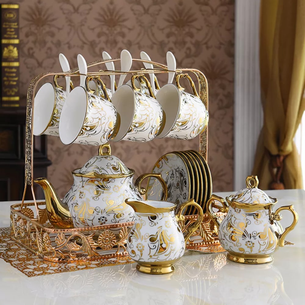 Porcelanske skodelice za kavo s krožniki "Mondeno", SET 6/1,