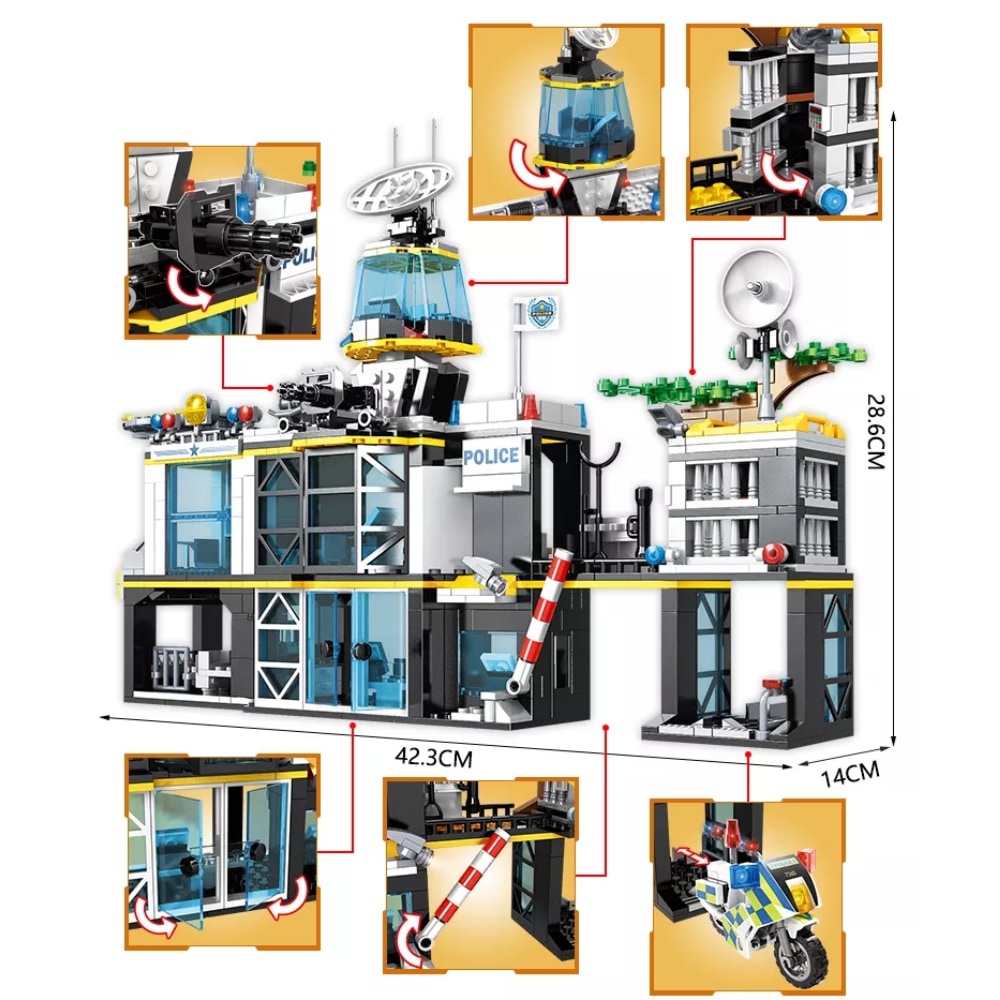 POLICIJSKA ekipa, komplet kock iz 1261 delov