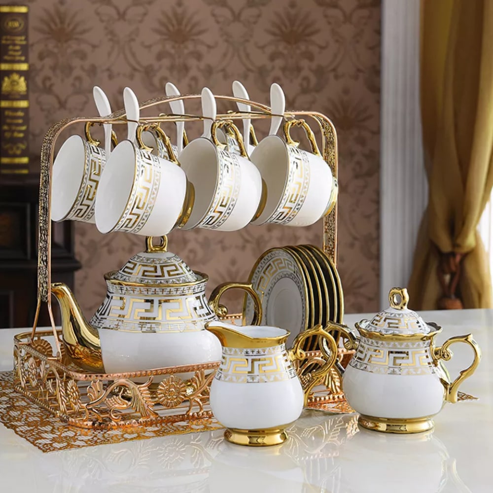 Porcelanske skodelice za kavo s krožniki "Mondeno", SET 6/1,