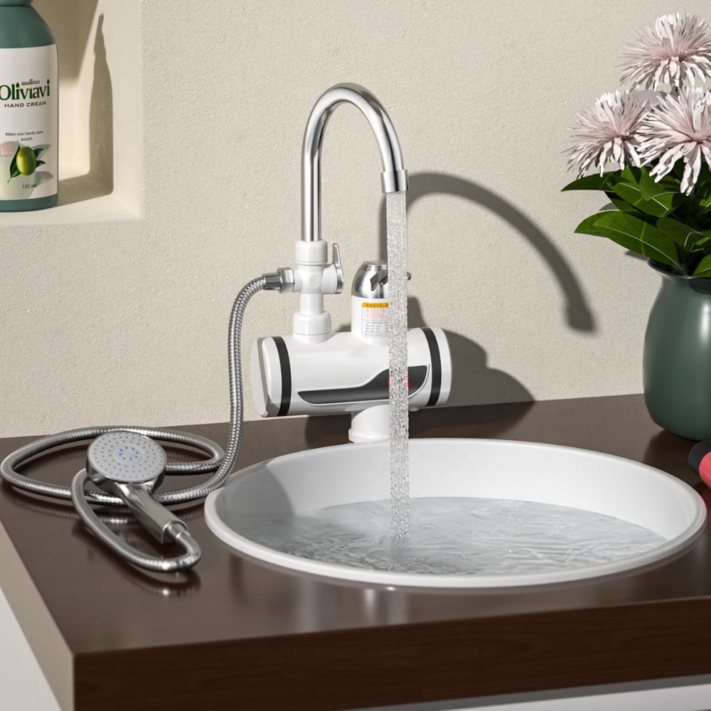 Pipa in tuš z vgrajenim grelcem