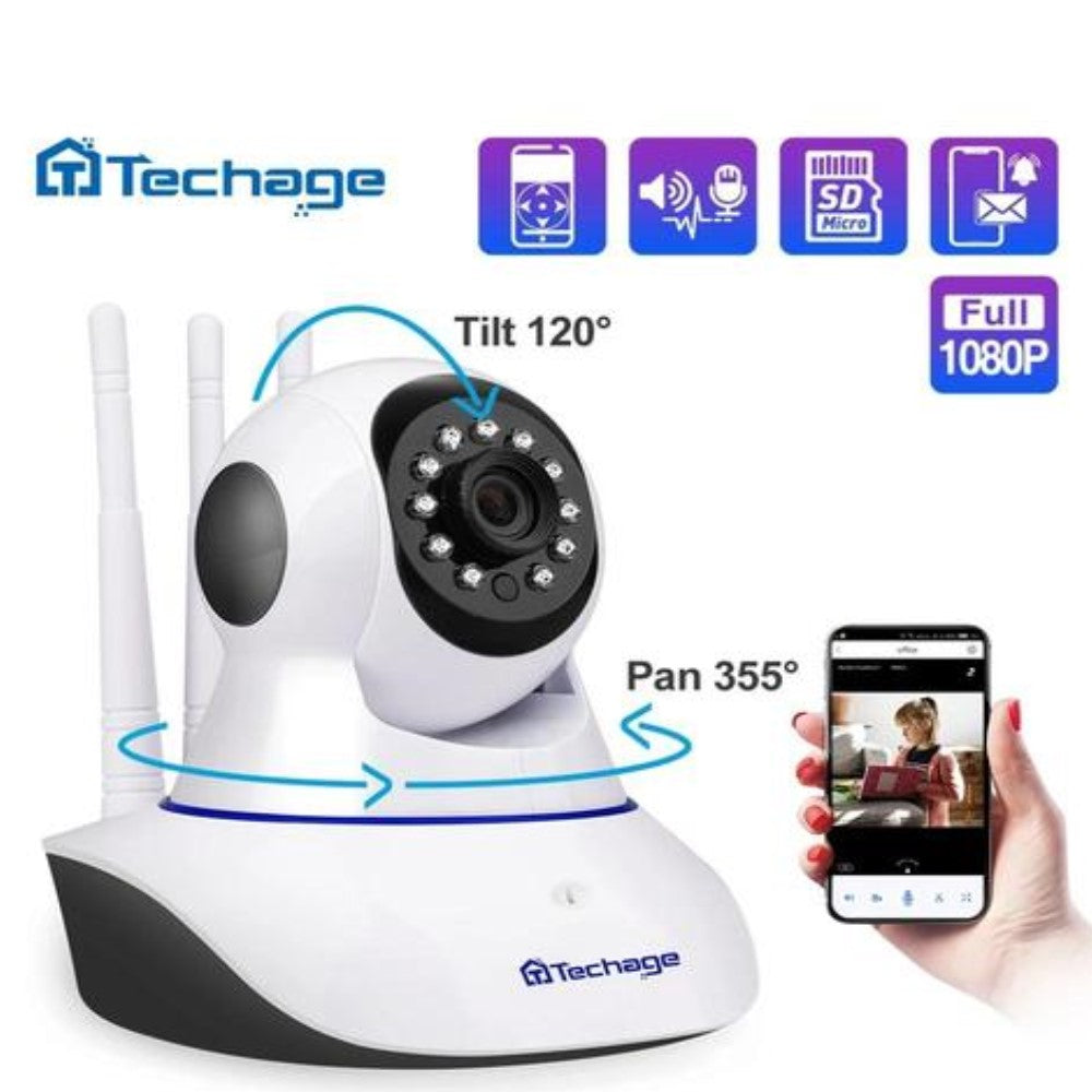 Brezžična 360° vrtljiva kamera z zvokom in nočnim snemanjem