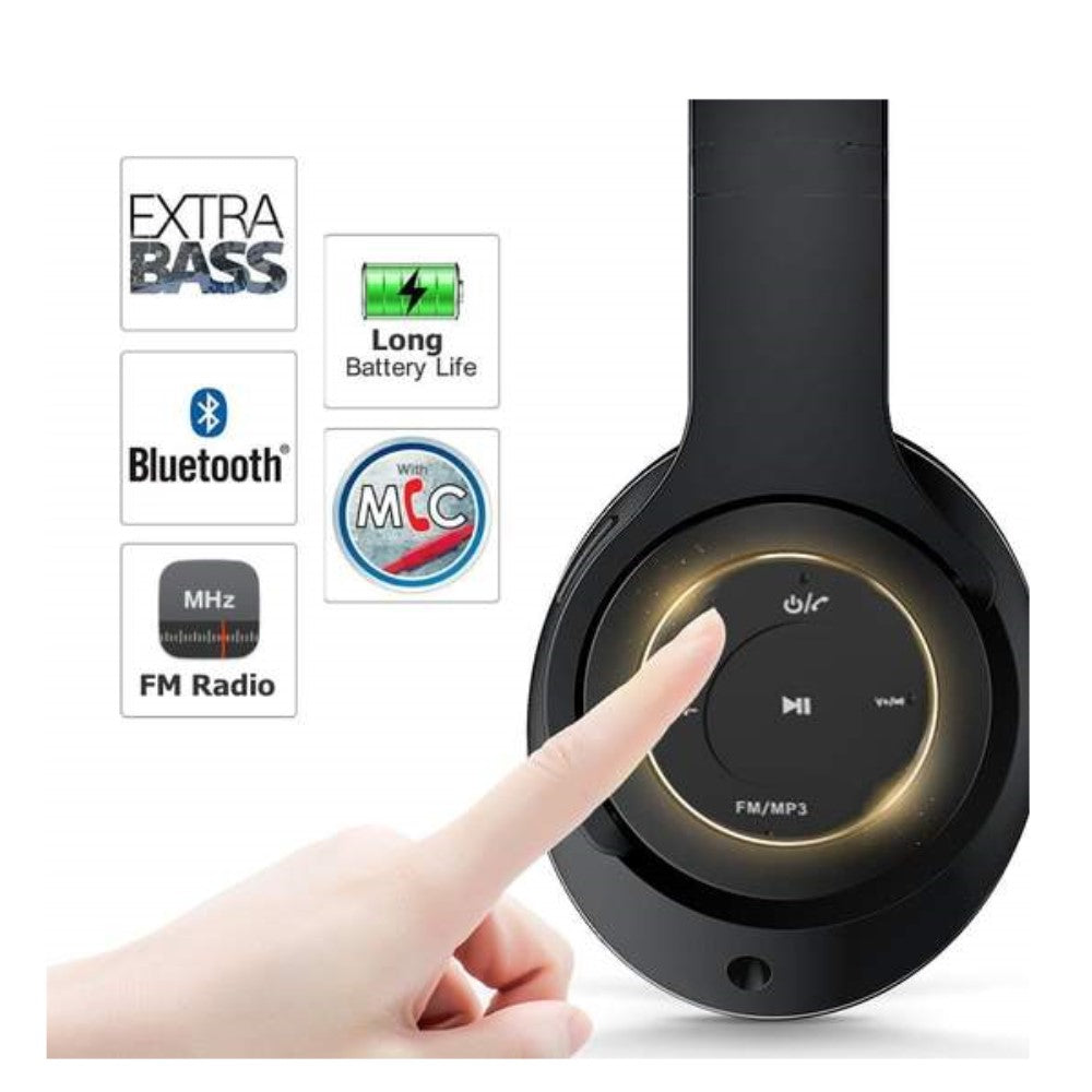 Brezžične WiFi slušalke, ekstra bas, klici, radio, Bluetooth