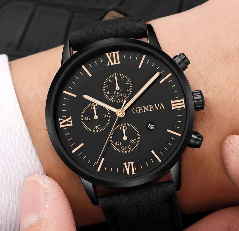 Moška ura z usnjenim paščkom