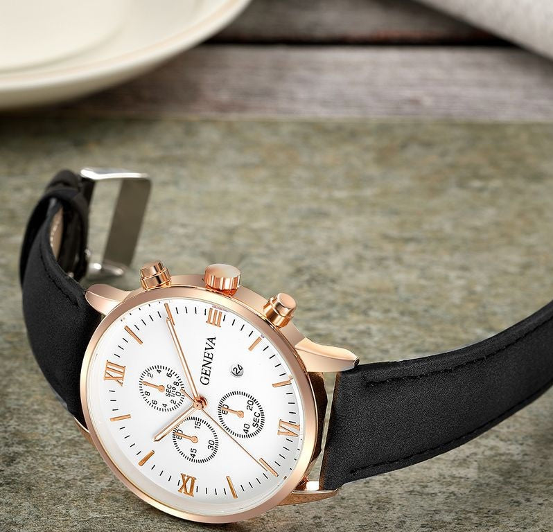 Moška ura z usnjenim paščkom