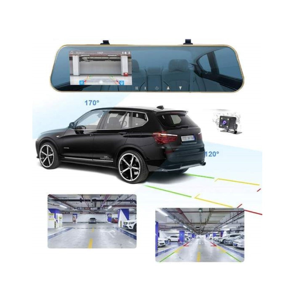 Vzvratno avtomobilsko ogledalo s kamero s 4,3-palčnim LCD zaslonom in snemalnikom