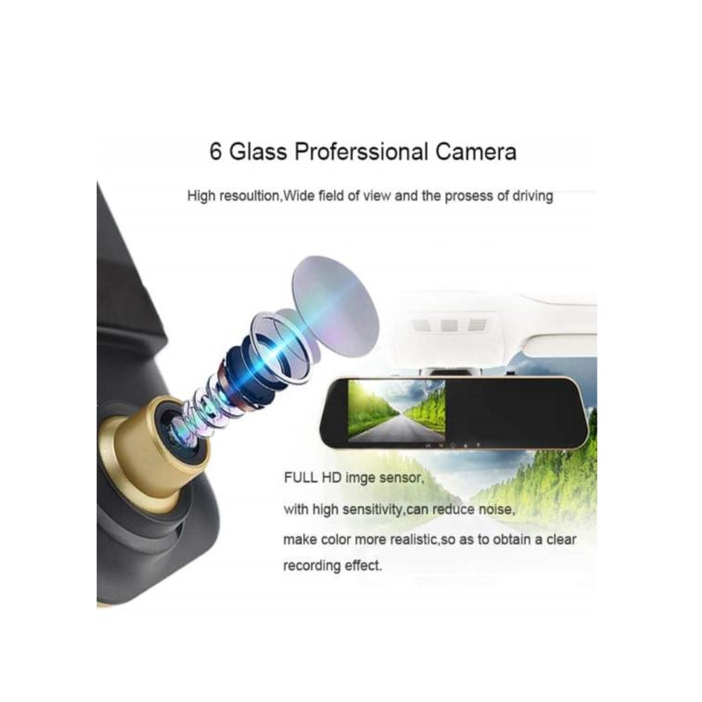 Vzvratno avtomobilsko ogledalo s kamero s 4,3-palčnim LCD zaslonom in snemalnikom