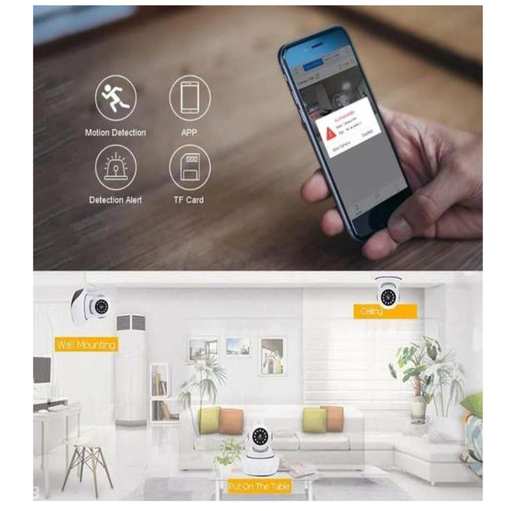 Brezžična 360° vrtljiva kamera z zvokom in nočnim snemanjem