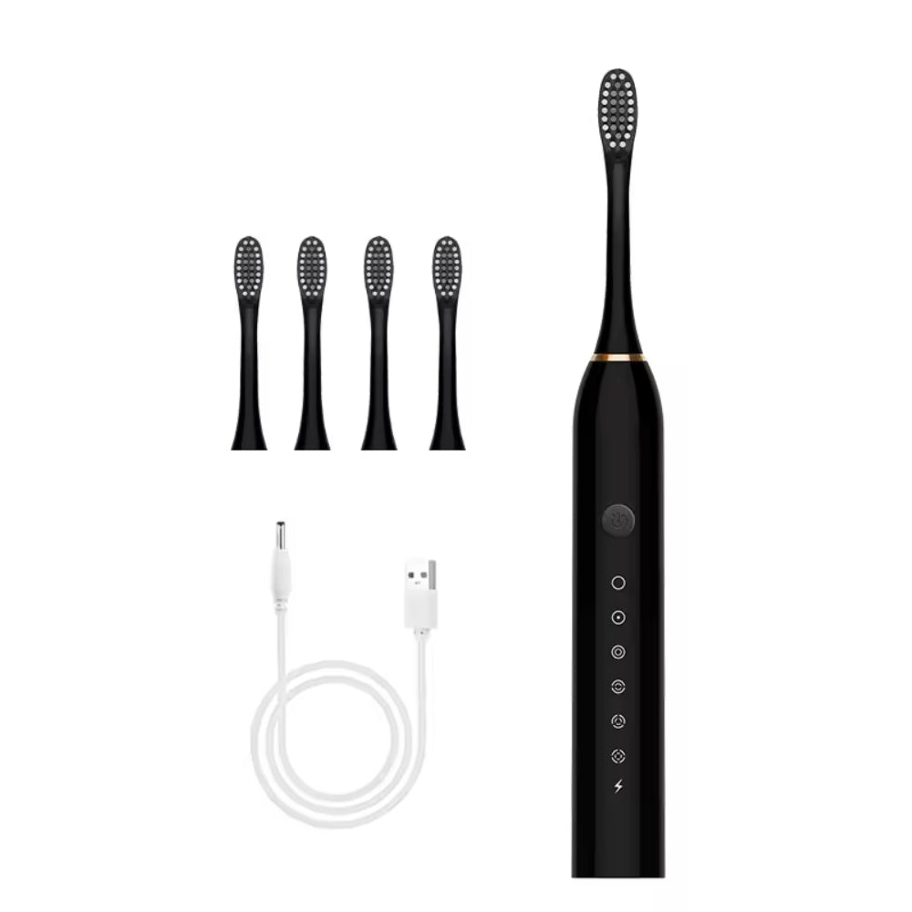 Električna zobna ščetka z vgrajenim časovnikom, 4 dodatnimi glavami ščetke, stojalom in etuijem